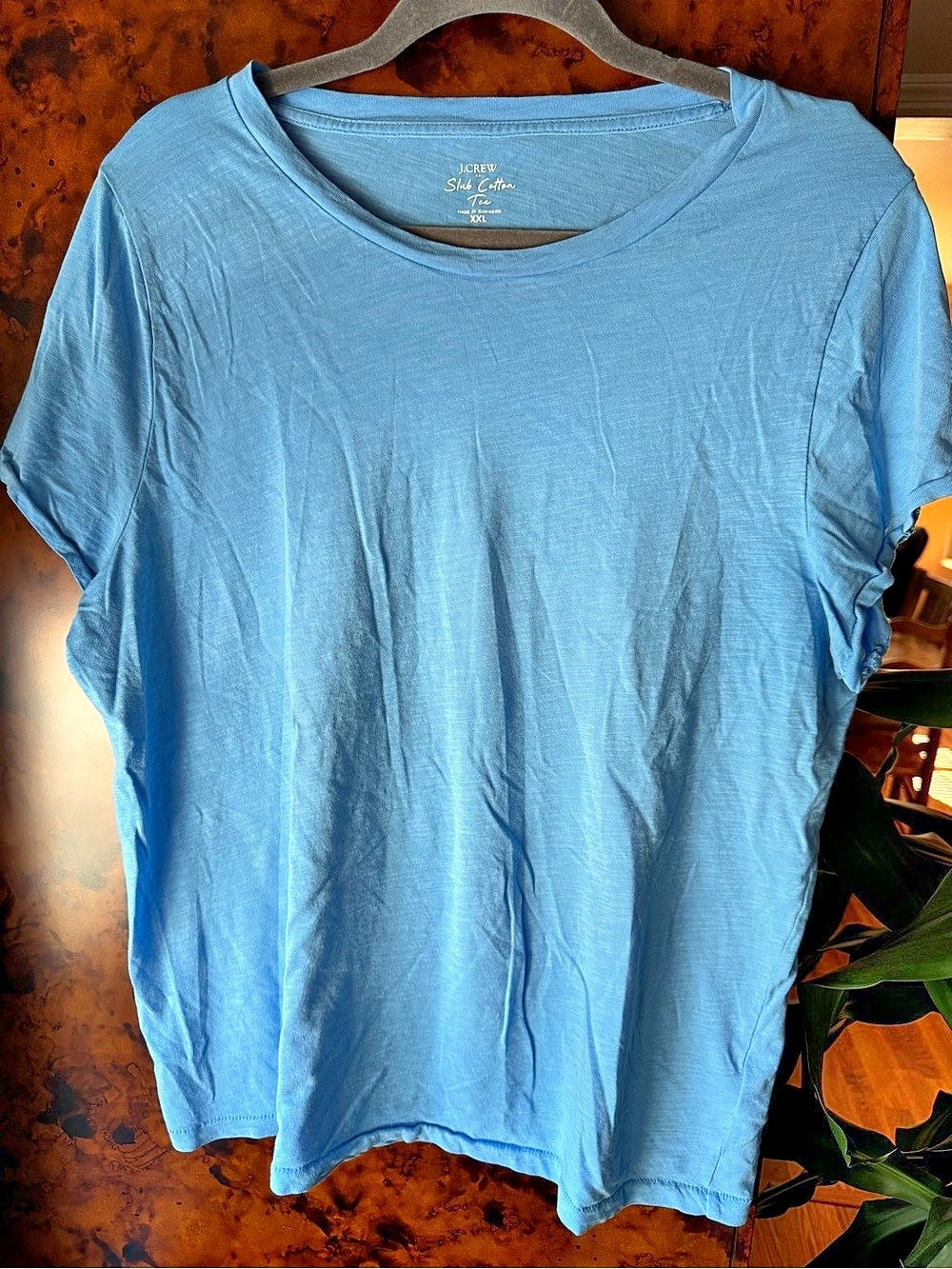 J.Crew Slub Cotton Tee Short Sleeve Tee in Blue XXL Like New